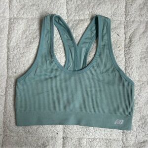 NEW BALANCE Women's Ribbed Sports Bra - Teal